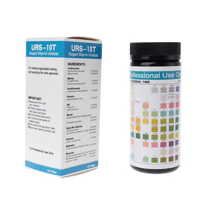 100 Strips URS-10T Urinalysis Reagent Strips - 10 Parameters