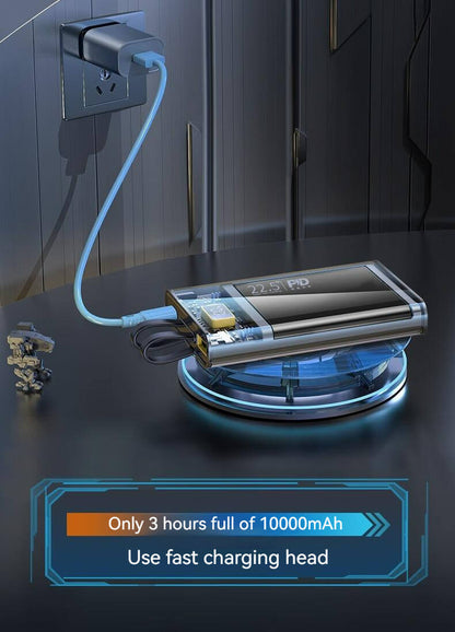 10000mah Display Power Bank With Built-in Cables
