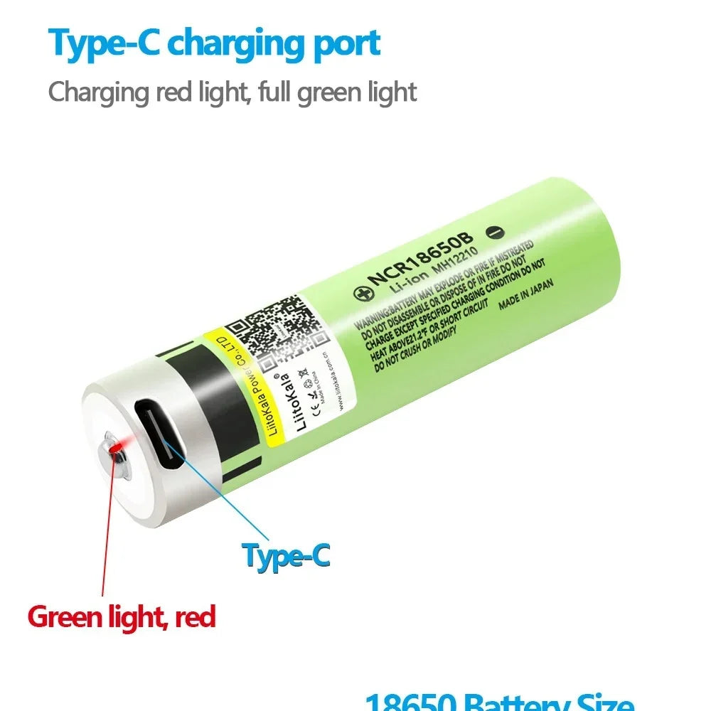 18650 Rechargeable Battery USB-C 4PCS