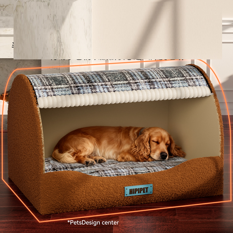 Large Size Cave Style Cozy Winter Dog Bed Warming Cat