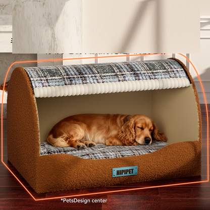 Large Size Cave Style Cozy Winter Dog Bed Warming Cat