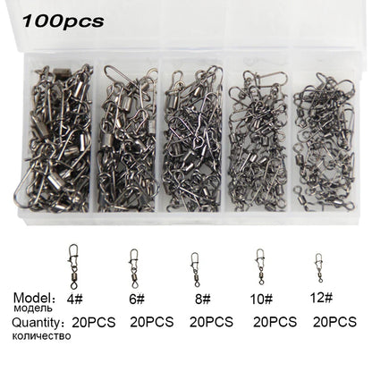 Value Pack 100pc/Box Rolling Snap Swivels