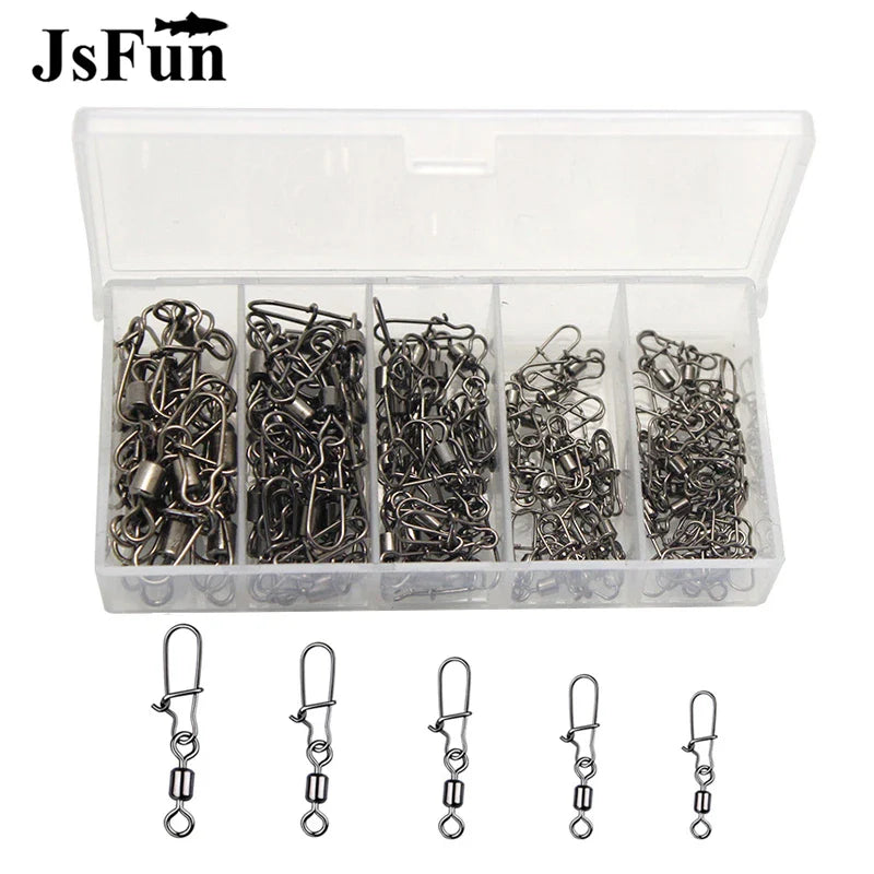 Value Pack 100pc/Box Rolling Snap Swivels