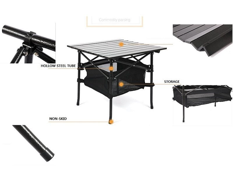 Portable Folding Table Tea Picnic Camping Barbecue Square Table 55cm