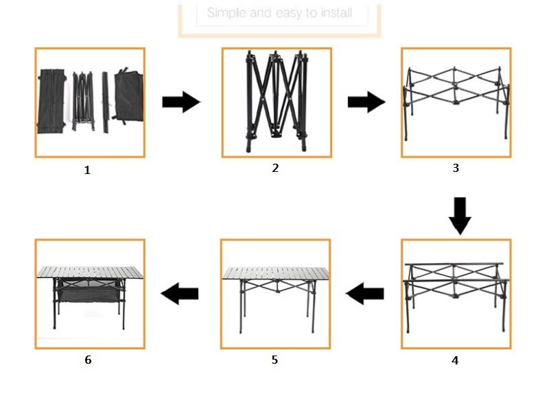 Portable Folding Table Tea Picnic Camping Barbecue Square Table 55cm
