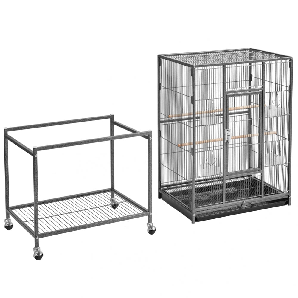 54’’H Mobile Large Parrot Cage w/ Stand