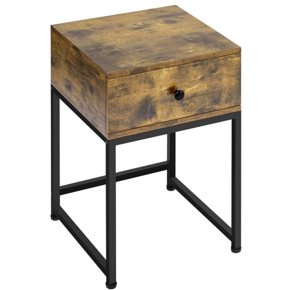 Industrial 1-Drawer Side Table Nightstand