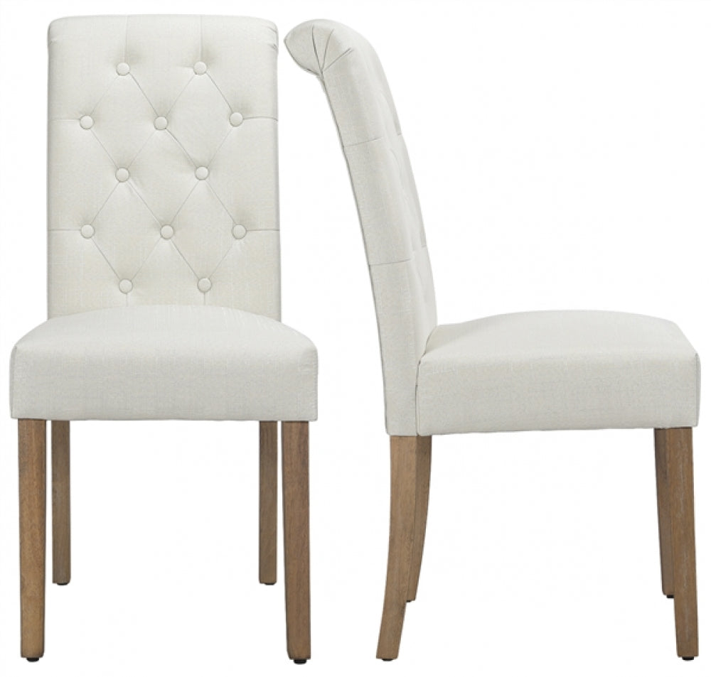 2PCS Classic Fabric Upholstered Dining Chair