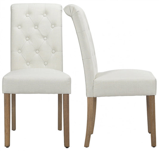 2PCS Classic Fabric Upholstered Dining Chair
