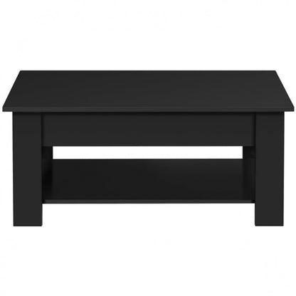 Rustic Lift Top Coffee Table w/ Hidden Compartment & Open Shelf