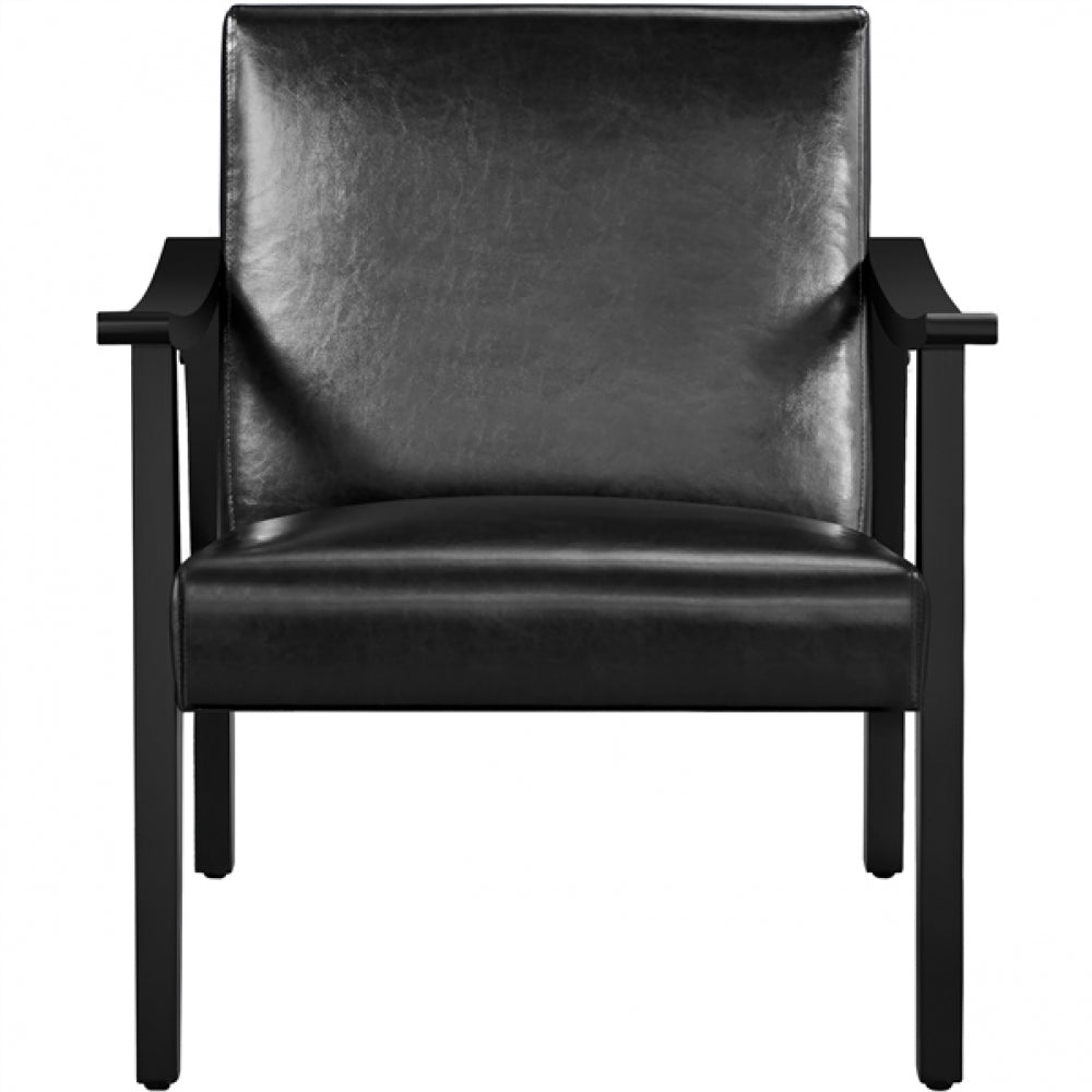 Mid-Century Modern Faux Leather Armchair