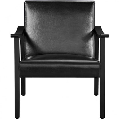 Mid-Century Modern Faux Leather Armchair