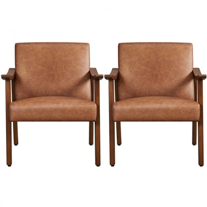Faux Leather Accent Chair Armchair