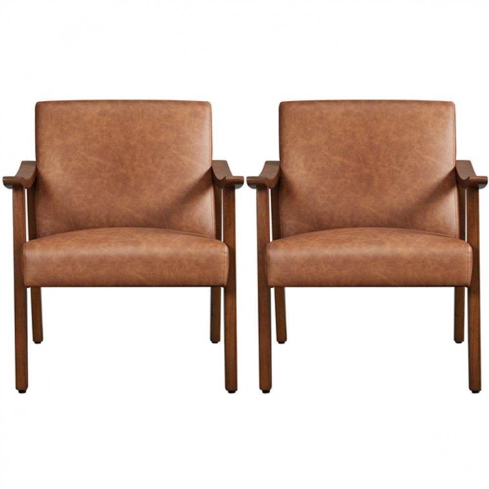 Faux Leather Accent Chair Armchair