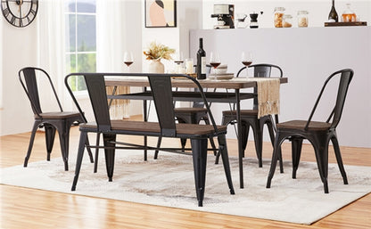 Industrial Metal Dining Bench