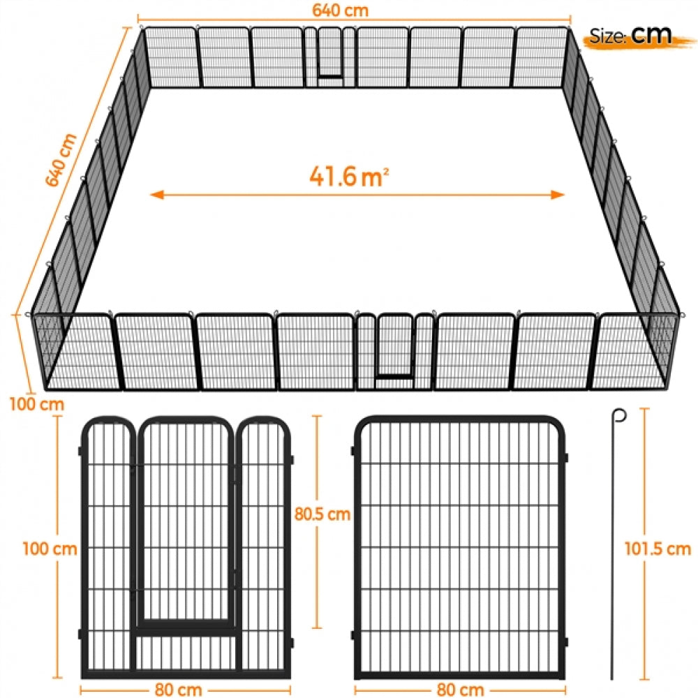 32x Panel Heavy Duty Dog Playpen Dog Pen