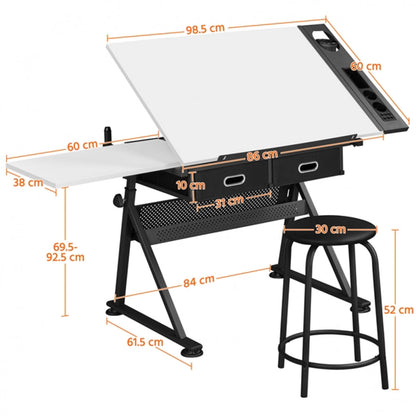 Drawing Table And Stool Set All-in-One Drawing Table