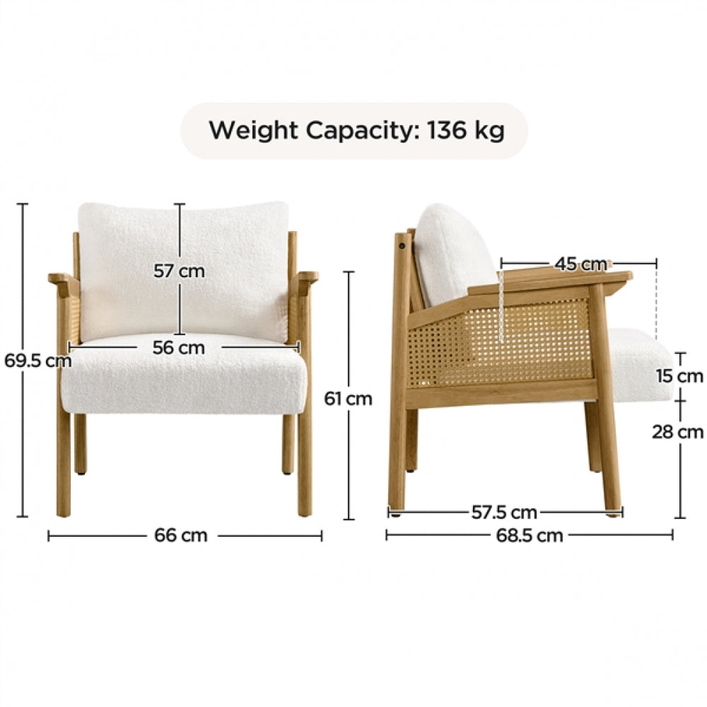 Boucle Upholstered Accent Chair Lounge Chair