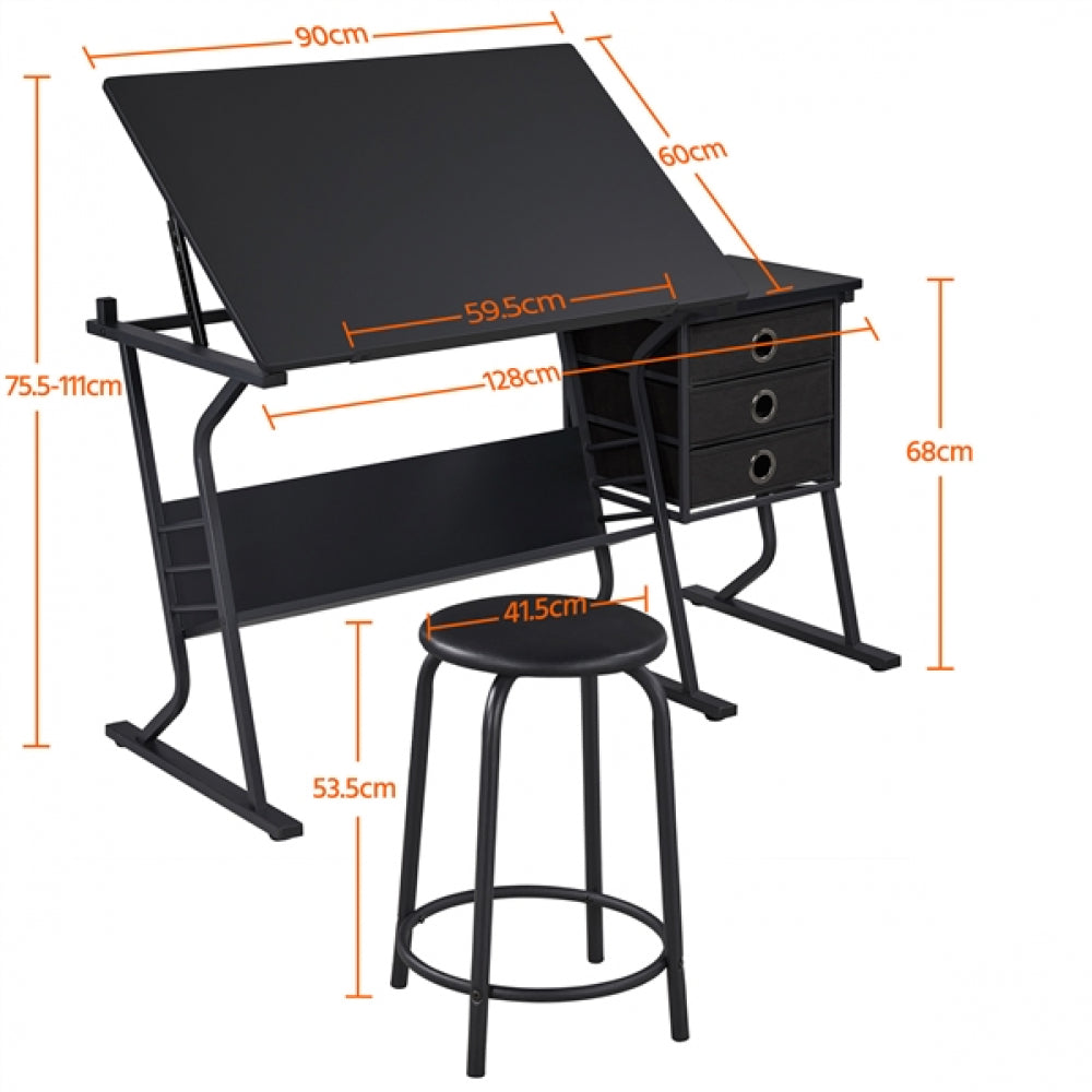 Drafting Table & Stool Set For Artists