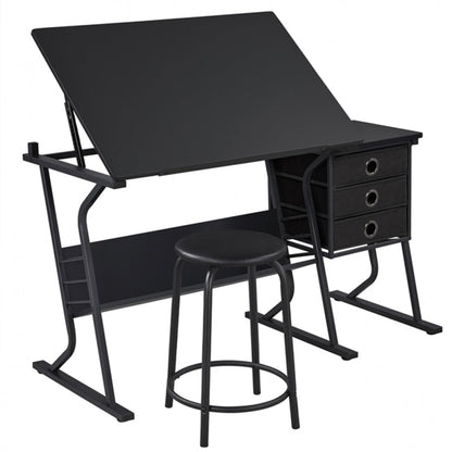Drafting Table & Stool Set For Artists