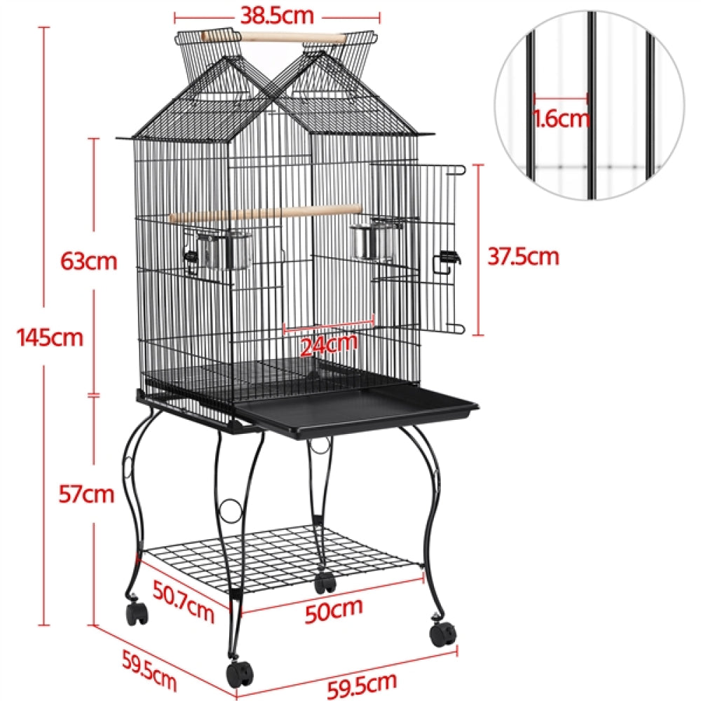 Open Top Metal Parrot Cage