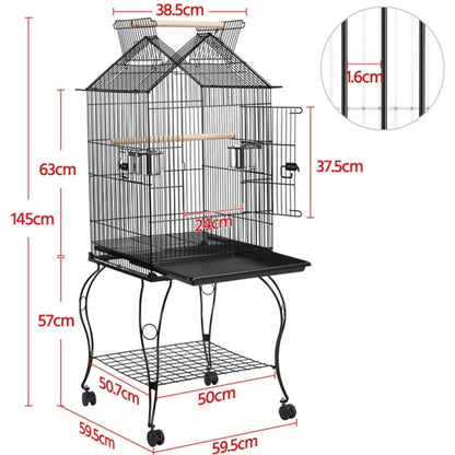Open Top Metal Parrot Cage