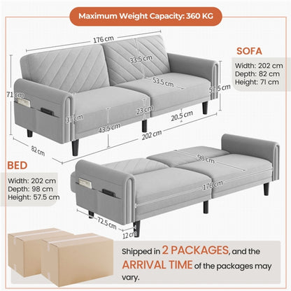 Fabric 3-Seater Sofa Bed