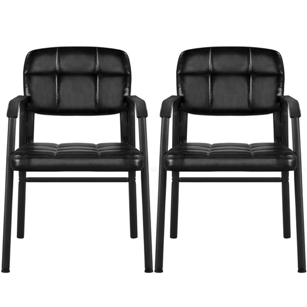 2pcs Office Reception Chairs Faux Leather Guest Chairs