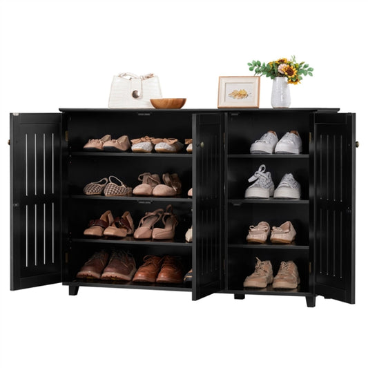 Louvered Door 4 Tier Shoe Storage Cabinet
