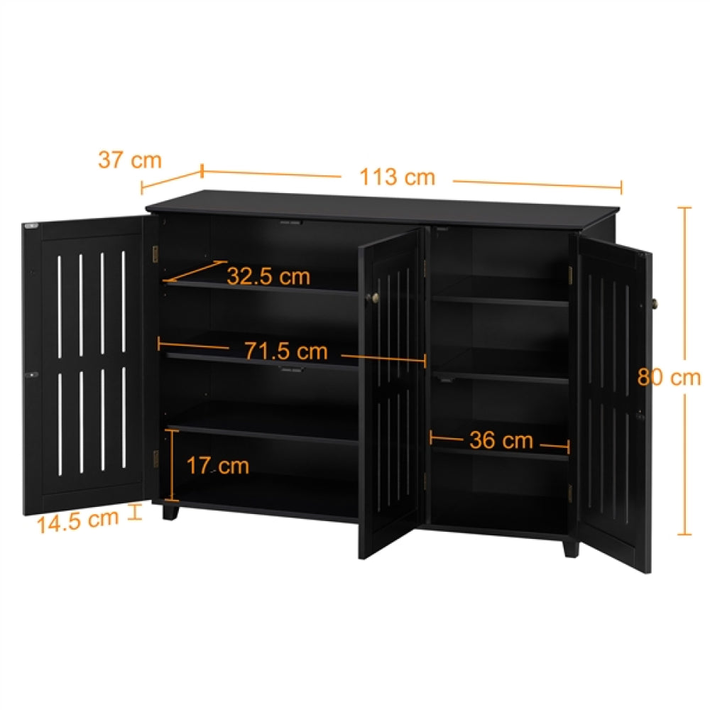 Louvered Door 4 Tier Shoe Storage Cabinet