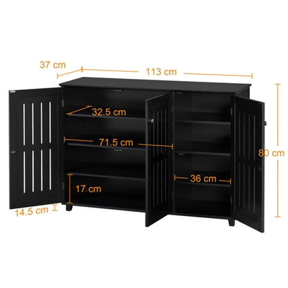 Louvered Door 4 Tier Shoe Storage Cabinet