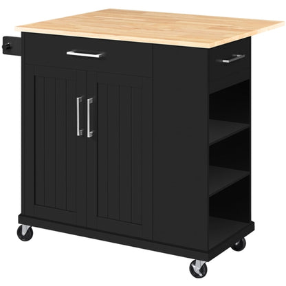 Kitchen Island on Wheels with Drawers & Cabinet