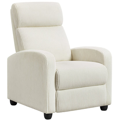 Recliner Chair Corduroy Recliner Sofa Adjustable Modern Single Reclining Chair