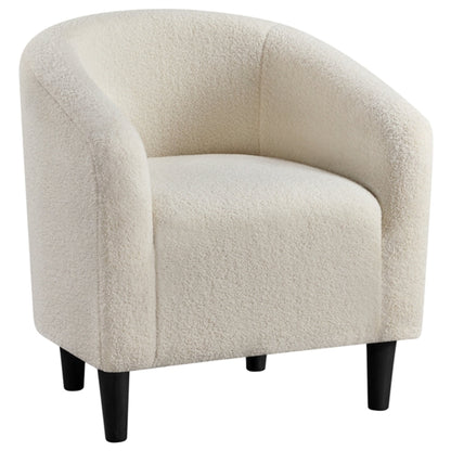 Boucle Club Chair Accent Barrel Chair Upholstered Arm Chair