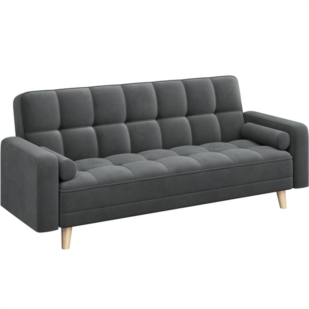 3 Seater Velvet Convertible Sofa Bed