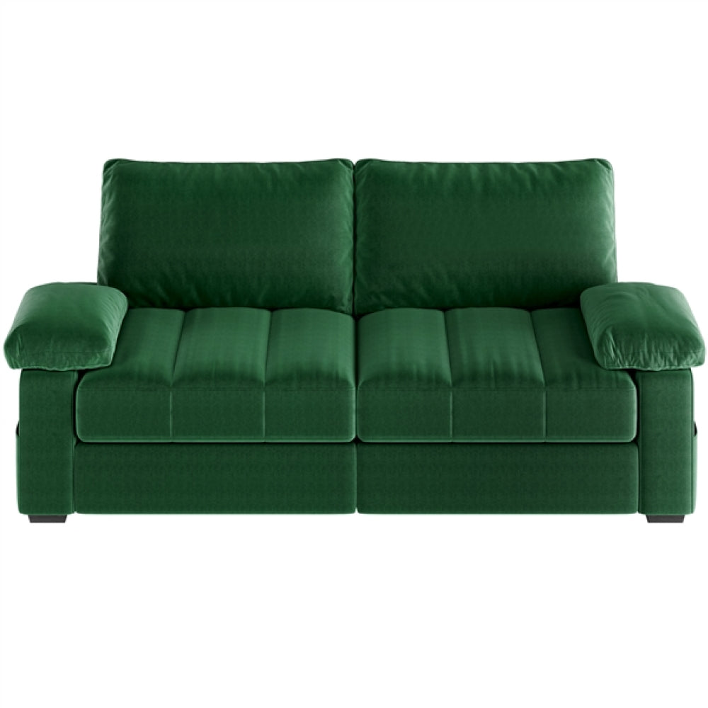 2-Seater Velvet Couch with Pillow Top Arms