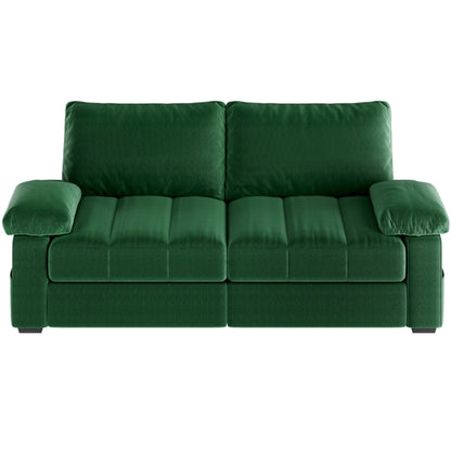 2-Seater Velvet Couch with Pillow Top Arms
