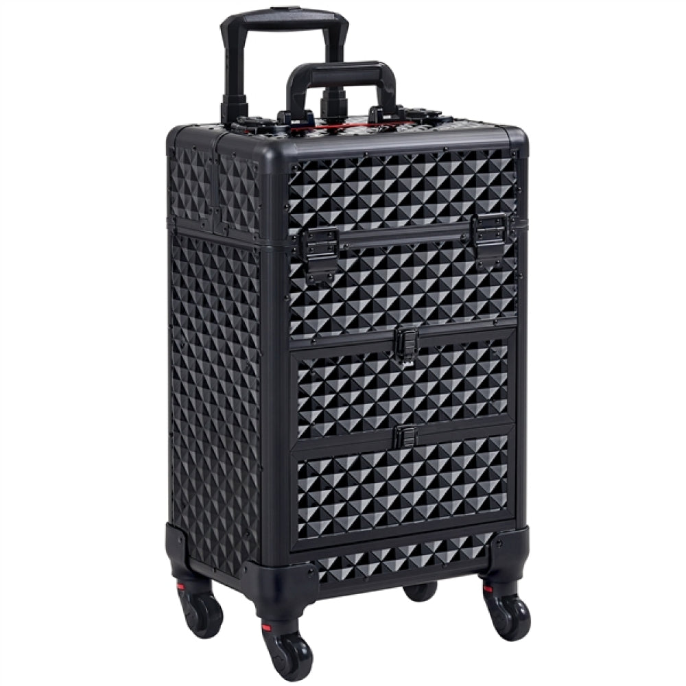 Professional Rolling Makeup Train Case with Drawers