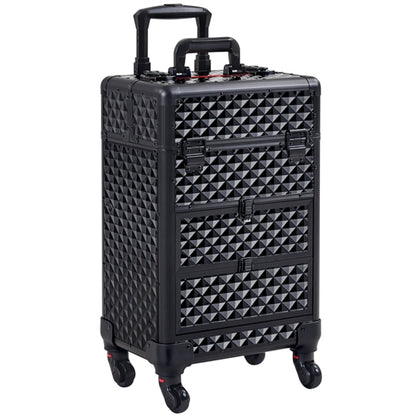 Professional Rolling Makeup Train Case with Drawers
