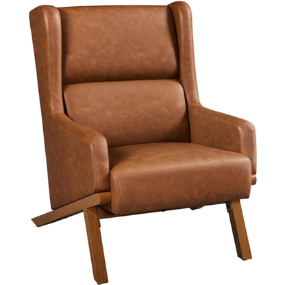 High Back PU Leather Accent Armchair