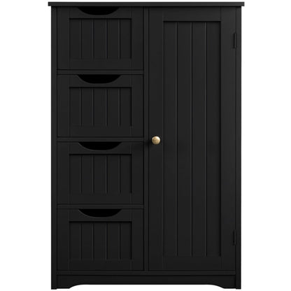 Wooden Bathroom Cabinet 4 Drawers & Cupboard Bathroom Storage Unit