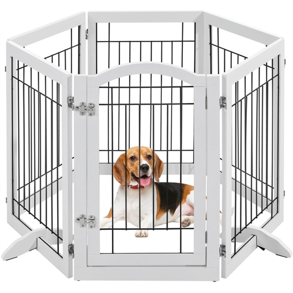 6-Panel Pet Puppy Safety Fence with 3 Support Feet