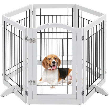 6-Panel Pet Puppy Safety Fence with 3 Support Feet
