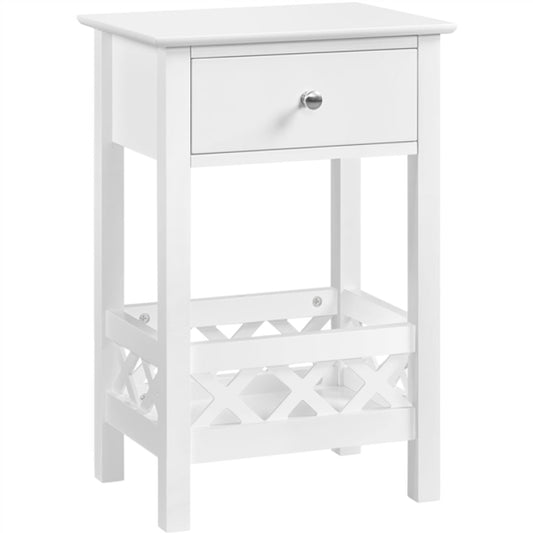 Farmhouse Bedside Table with 1 Drawer 1 Shelf with Fence