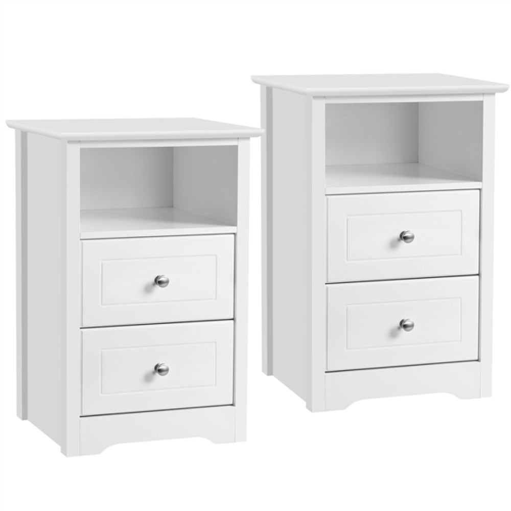 Set of 2 Side Tables Nightstands Side Tables