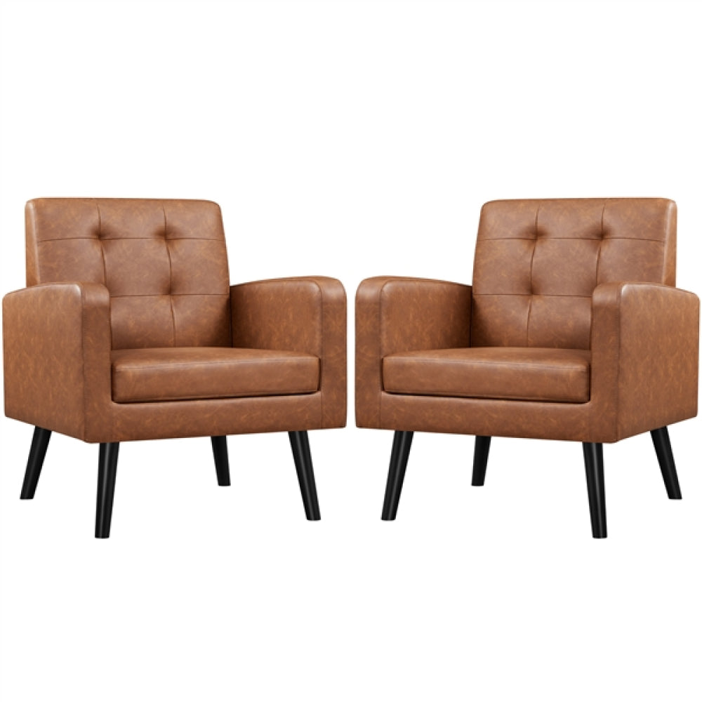 1 pair Faux Leather Armchair