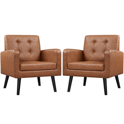 1 pair Faux Leather Armchair