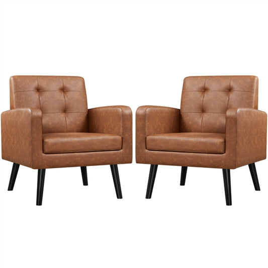 1 pair Faux Leather Armchair