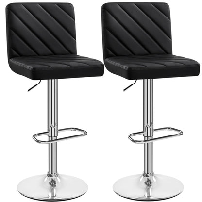 2pcs Modern PU Leather Swivel Bar Stools