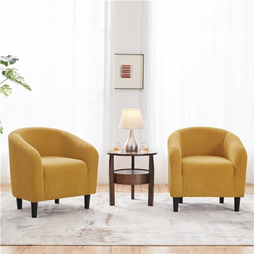 Boucle Club Chair Accent Barrel Chair